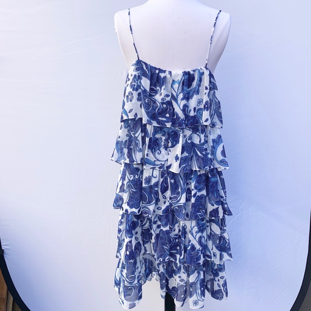 CAROLINE CONTRAS Floral Ruffled Dress Size L - Picture 2 of 8